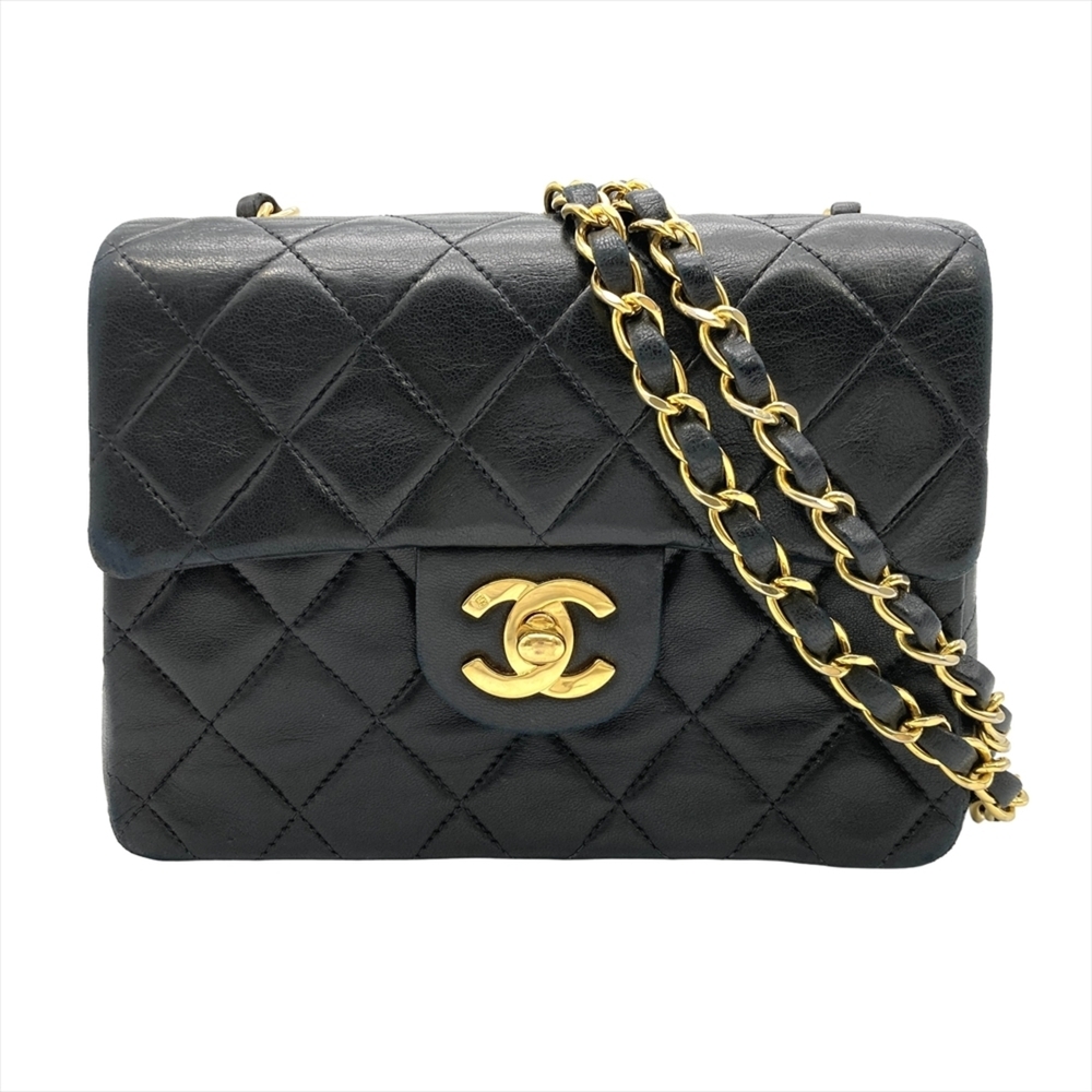 Chanel Mini Matelasse 17 Chain Shoulder Bag, Lambskin, Black, Gold Hardware, ...